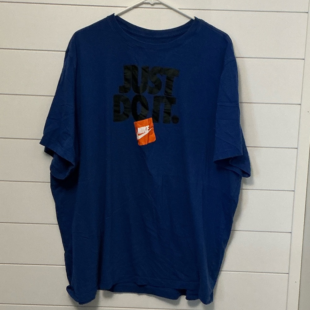 Nike Blue Tee with Just Do It Graphic